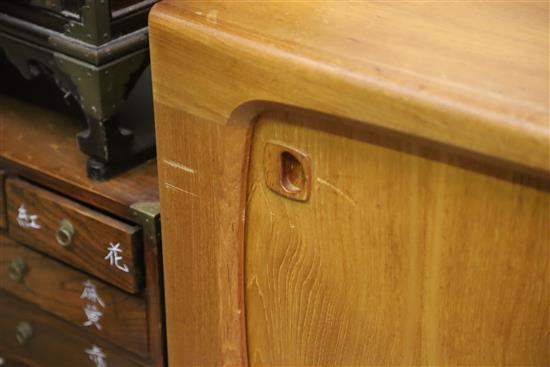 A Danish mid century teak sideboard, W.210cm, D.50cm, H.80cm